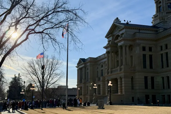 Wyoming workers rally at the State Capitol Feb 2025 - the day we defeated SF0175's unemployment insurance cuts through collective action and solidarity