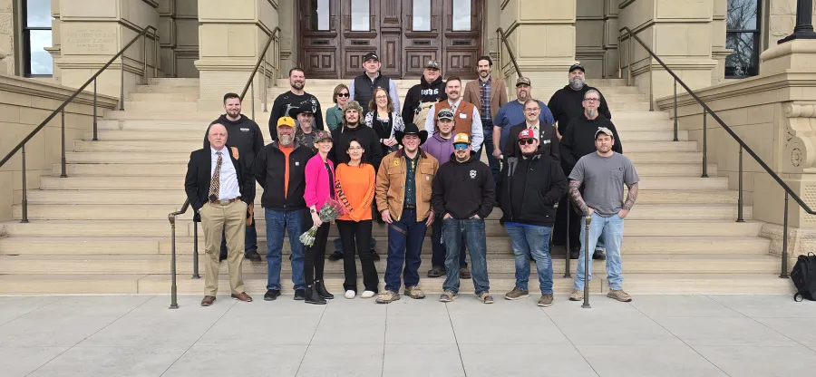Carhart's at the Capitol - Union members gather on the front steps of the Wyoming Capitol for the first annual member lobbyist day February 2026