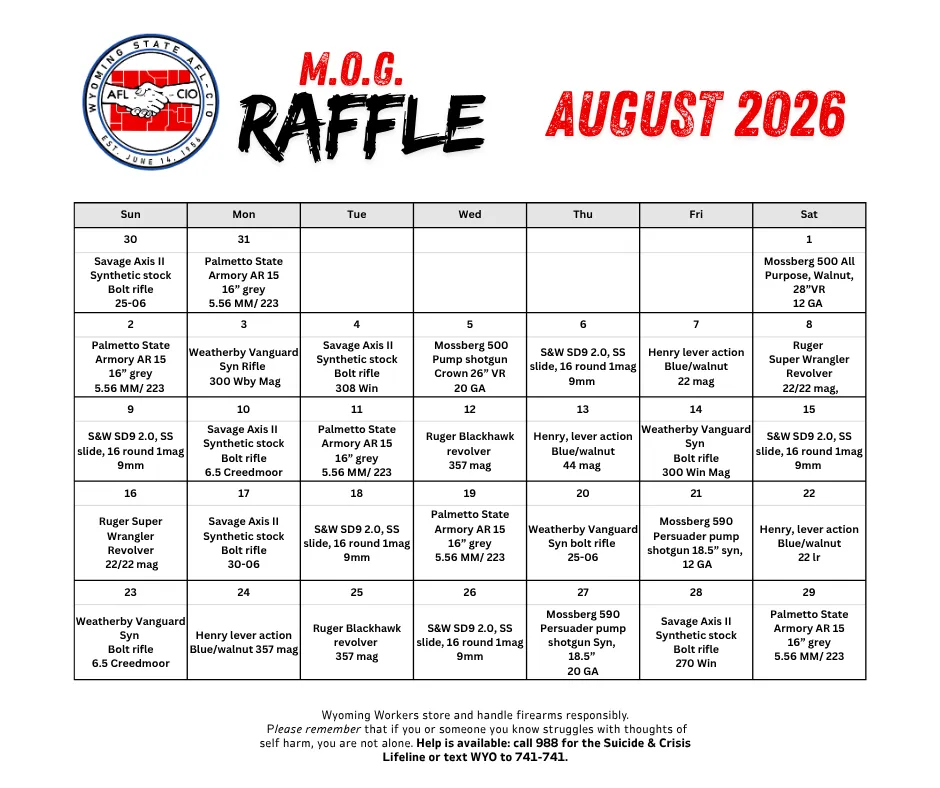 Description of prizes and which days they will be drawn in the month of august